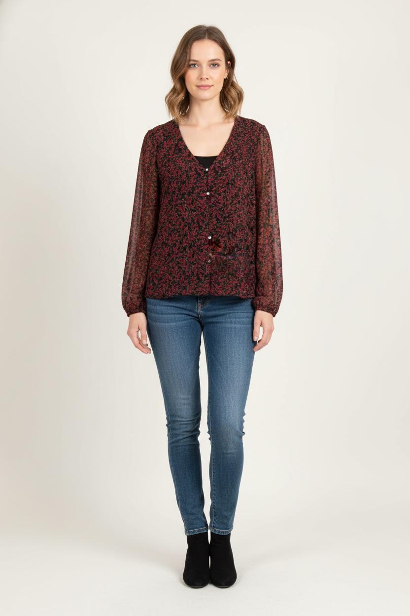 Blouse Noire et Rouge - Taille S/36 de la marque I.Code | PARAD81322 - Vendu par Paradigme - Image 1