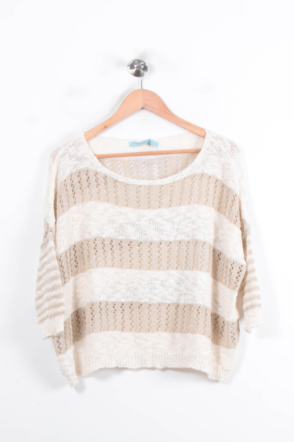 Pull Beige et Blanc - Taille S/36 de la marque La Fée Maraboutée | PARAD81324 - Vendu par Paradigme - Image 2