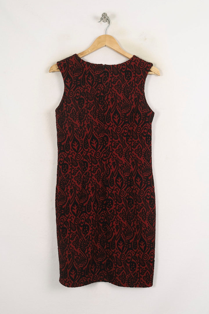 Robe Droite Bordeaux et Noire - Taille L/40 de la marque La Fée Maraboutée | PARAD81345 - Vendu par Paradigme - Image 4