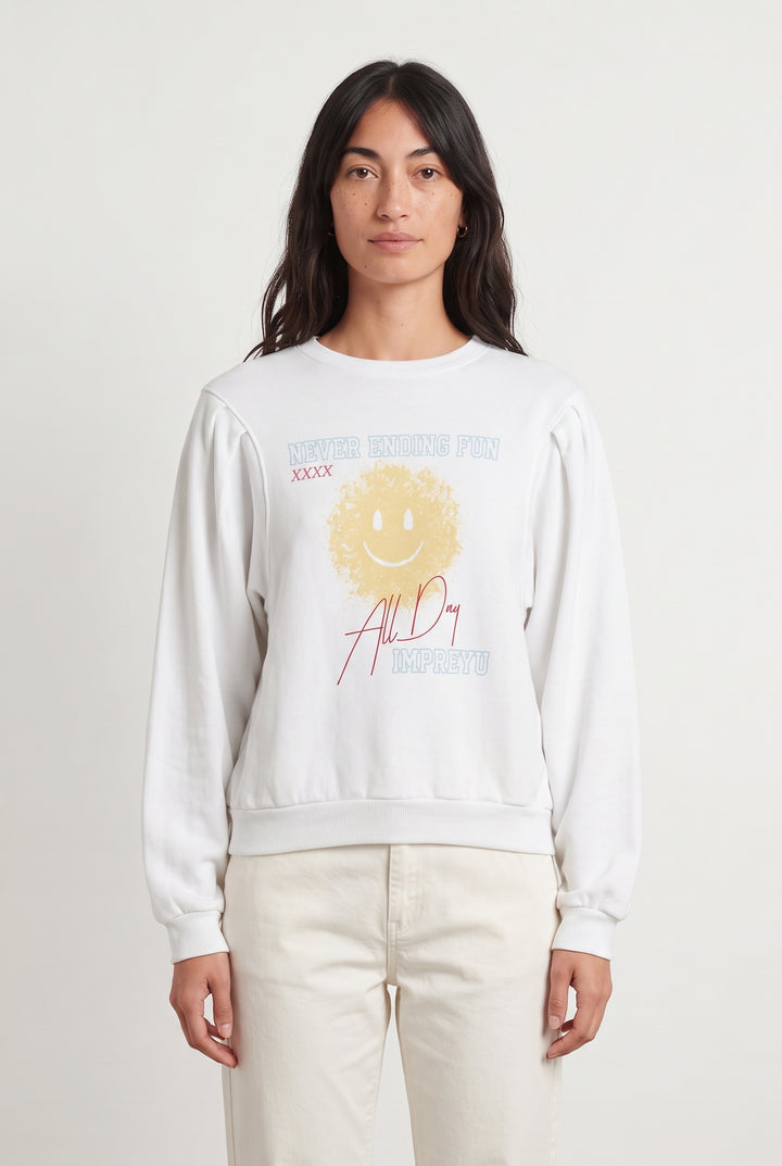 Sweat Court Blanc - Taille M/38 de la marque Imprevu | PARAD81369 - Vendu par Paradigme - Image 1