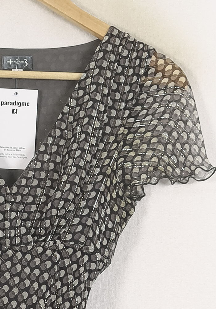 Robe Midi Noire et Blanche - Taille S/36 de la marque Maison 123 | PARAD81379 - Vendu par Paradigme - Image 3