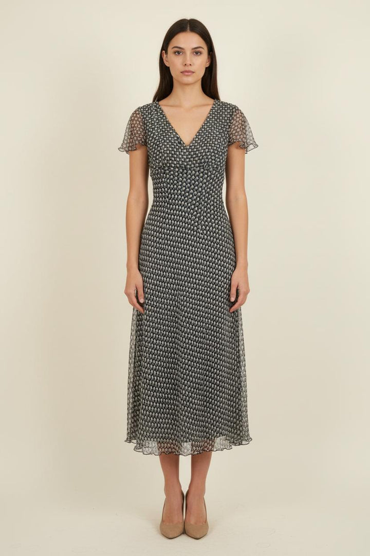 Robe Midi Noire et Blanche - Taille S/36 de la marque Maison 123 | PARAD81379 - Vendu par Paradigme - Image 1