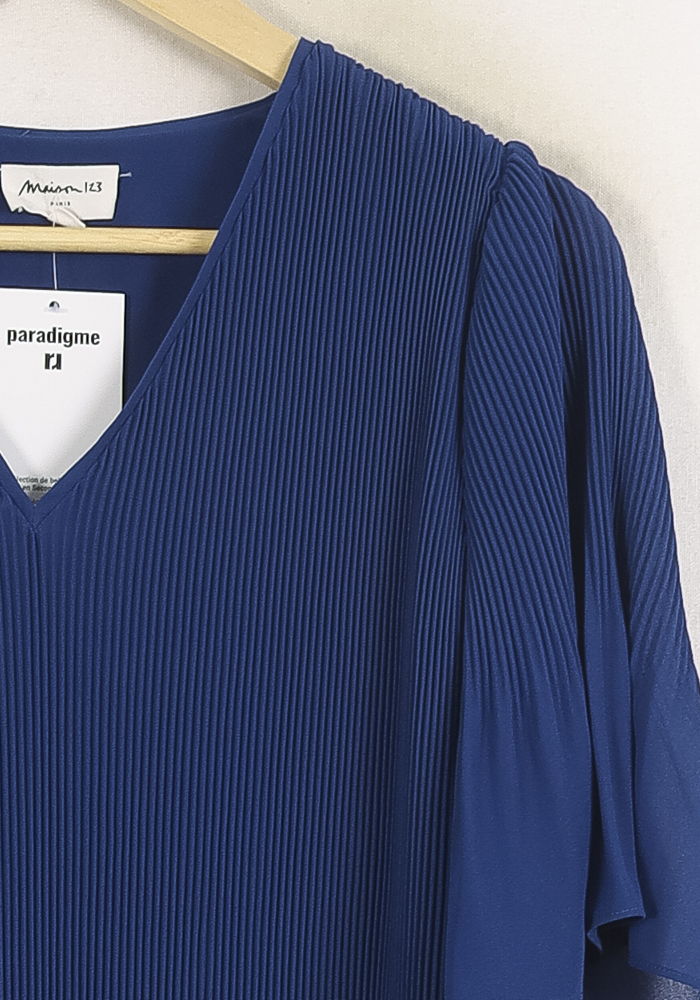 Robe Plissée Bleue - Taille S/36 de la marque Maison 123 | PARAD81385 - Vendu par Paradigme - Image 3