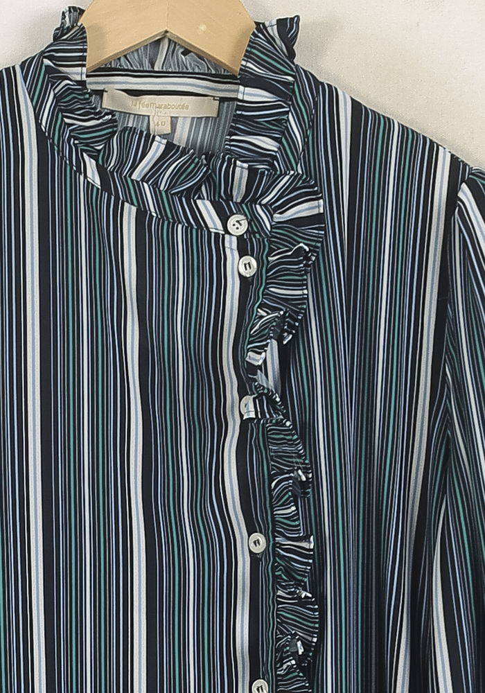 Blouse Rayée Multicolore - Taille L/40 de la marque La Fée Maraboutée | PARAD81389 - Vendu par Paradigme - Image 3