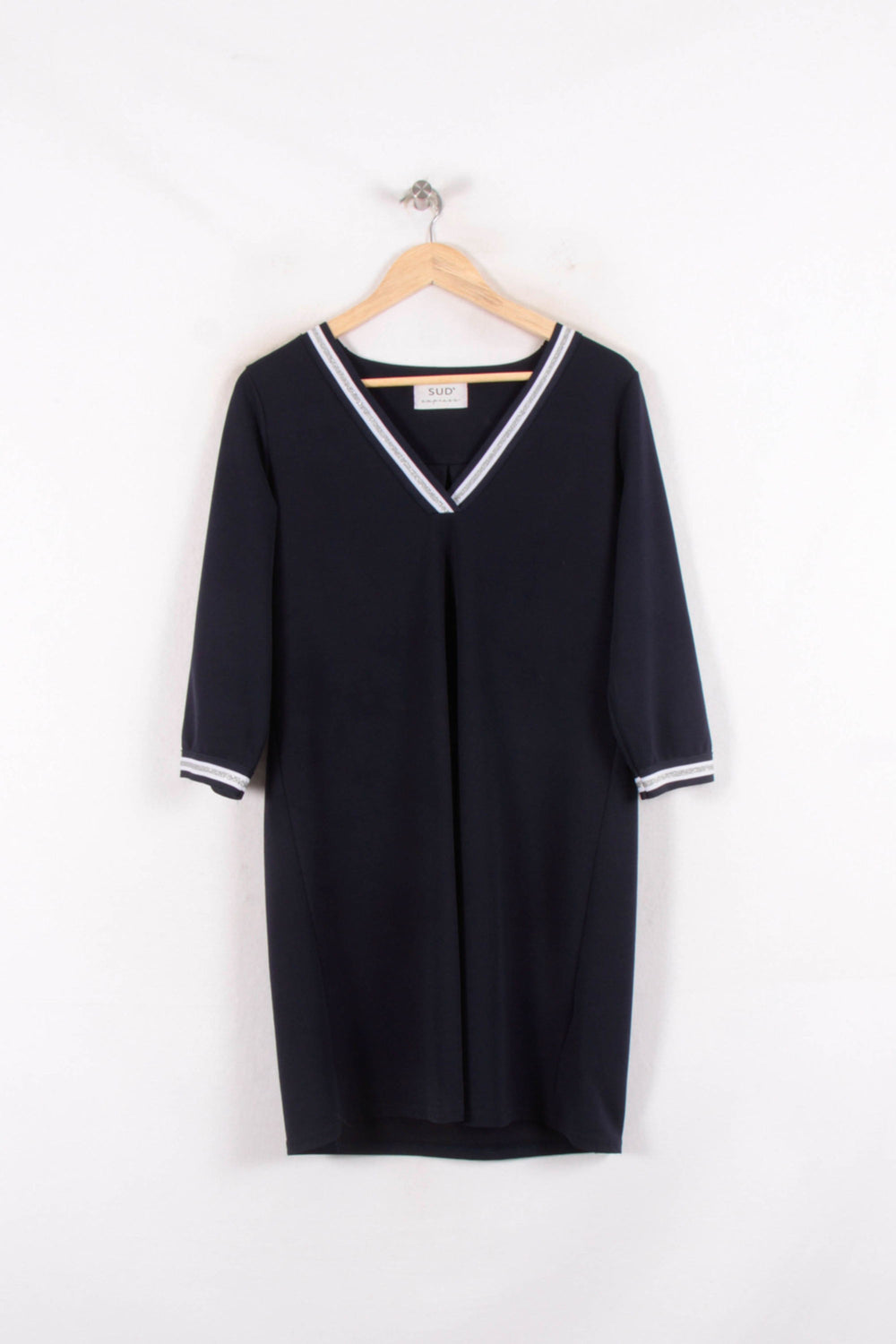 Robe Droite Bleu Marine et Blanc - Taille L/40 de la marque Sud express | PARAD81423 - Vendu par Paradigme - Image 2