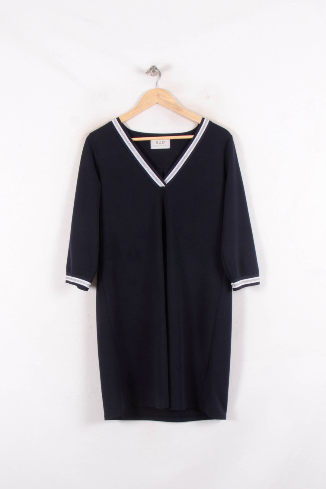 Robe Droite Bleu Marine et Blanc - Taille L/40 de la marque Sud express | PARAD81423 - Vendu par Paradigme - Image 2