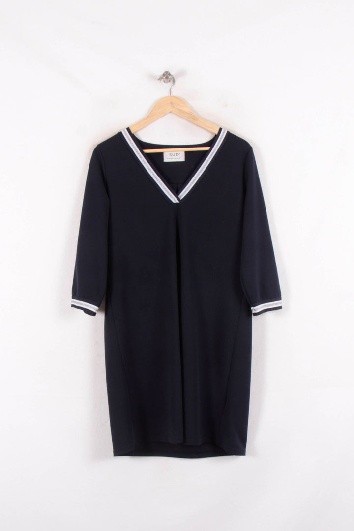 Robe Droite Bleu Marine et Blanc - Taille L/40 de la marque Sud express | PARAD81423 - Vendu par Paradigme - Image 2