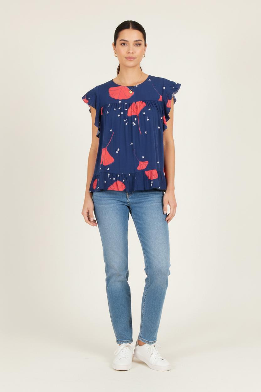 Blouse Bleu et Rouge - Taille M/38 de la marque La Fée Maraboutée | PARAD81431 - Vendu par Paradigme - Image 1