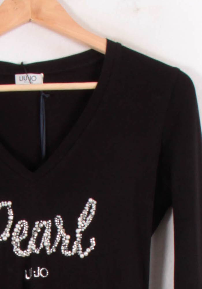 Tee-shirt Manches Longues Noir - Taille S/36 de la marque Liu Jo | PARAD81434 - Vendu par Paradigme - Image 3
