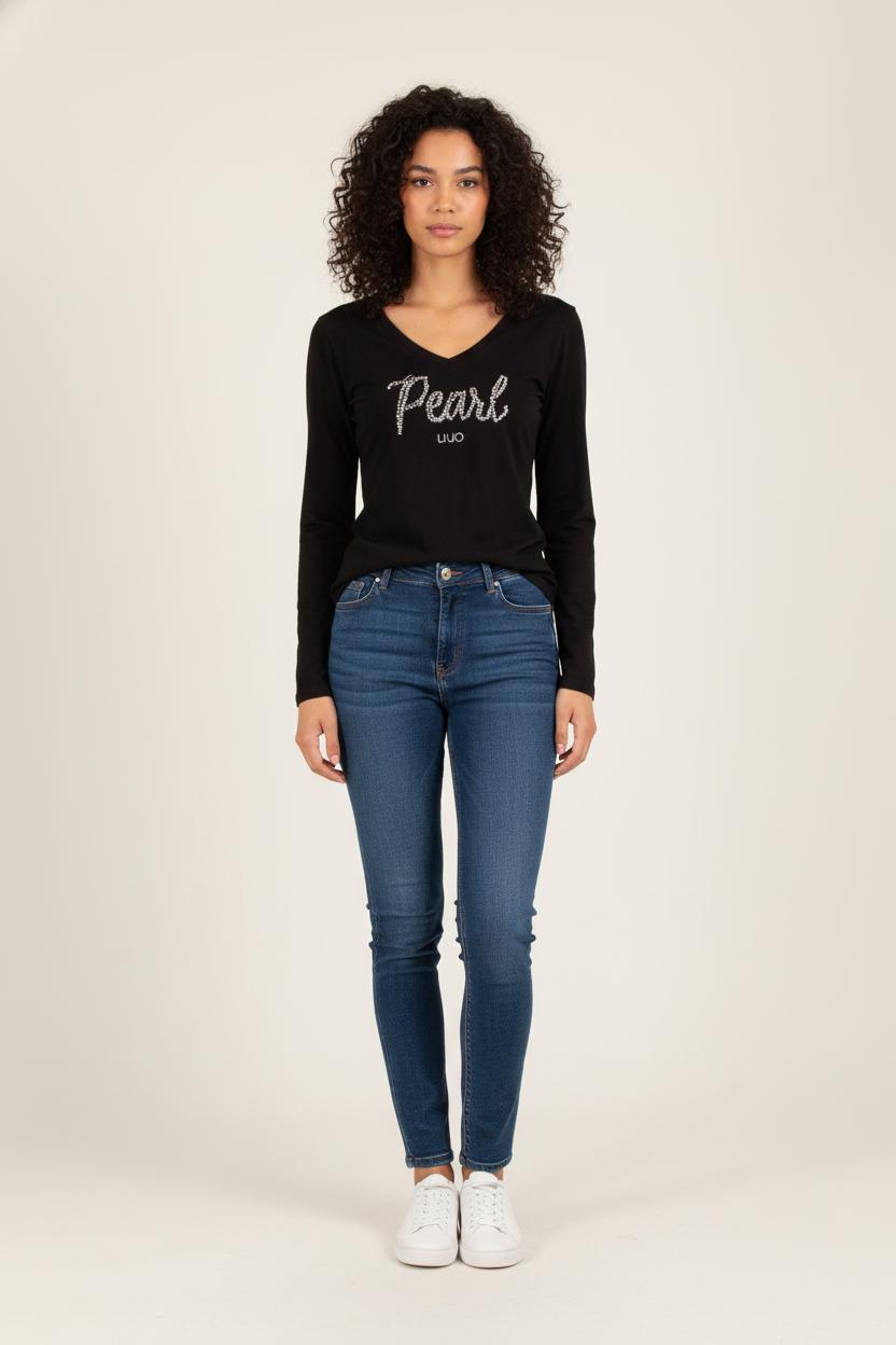 Tee-shirt Manches Longues Noir - Taille S/36 de la marque Liu Jo | PARAD81434 - Vendu par Paradigme - Image 1