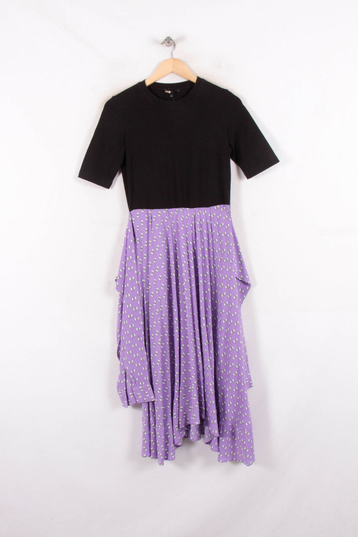 Robe Midi Noire et Violette - Taille L/40 de la marque Maje | PARAD81443 - Vendu par Paradigme - Image 2