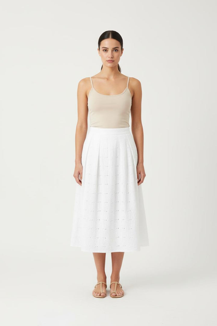 Jupe Midi Blanche - Taille L/40 de la marque La Fée Maraboutée | PARAD81449 - Vendu par Paradigme - Image 1