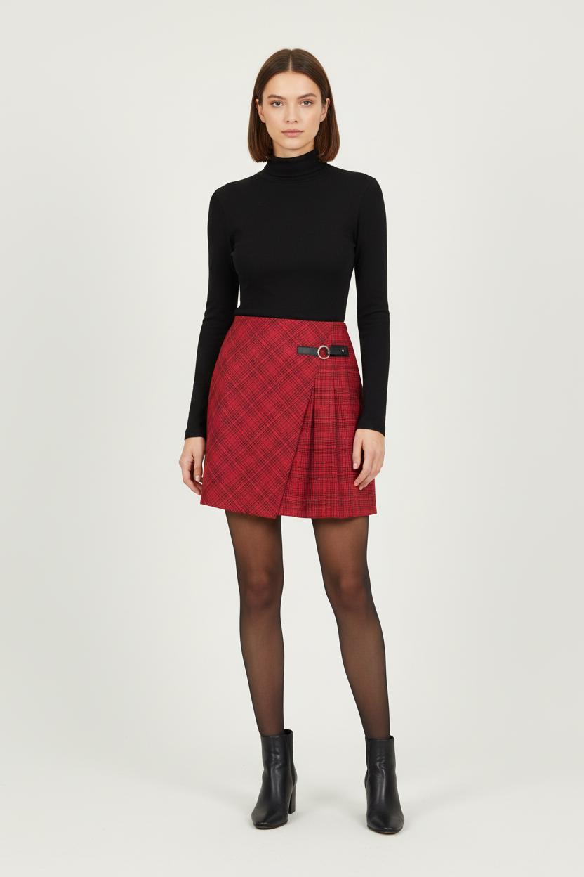 Jupe Plissée Rouge - Taille XS/34 de la marque Caroll | PARAD81454 - Vendu par Paradigme - Image 1