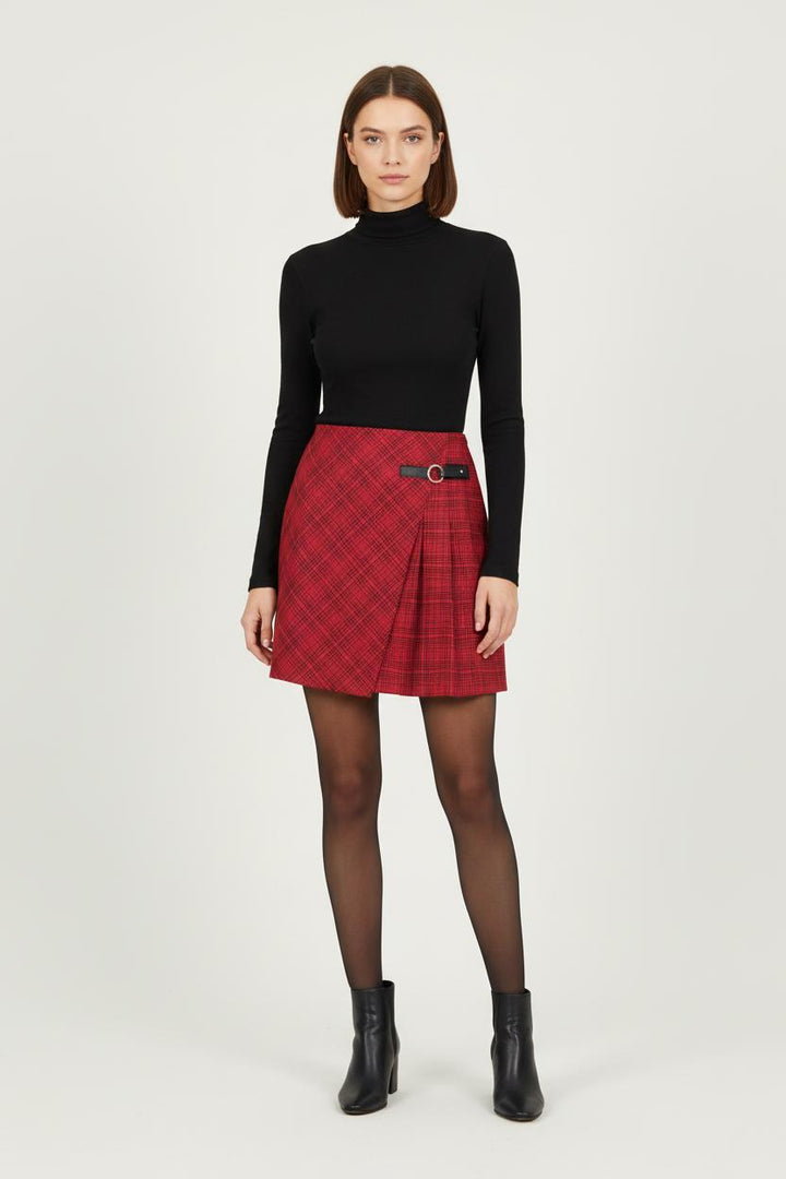 Jupe Plissée Rouge - Taille XS/34 de la marque Caroll | PARAD81454 - Vendu par Paradigme - Image 1