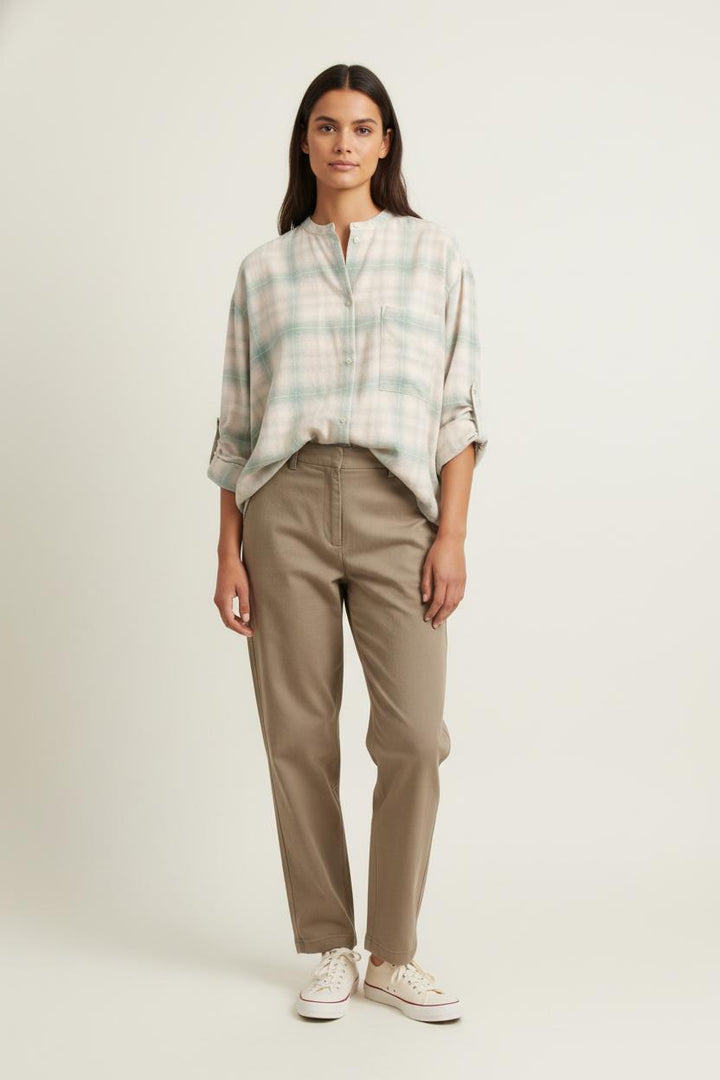 Chemise à Carreaux Verte et Beige - Taille S/36 de la marque Bellerose | PARAD81460 - Vendu par Paradigme - Image 1