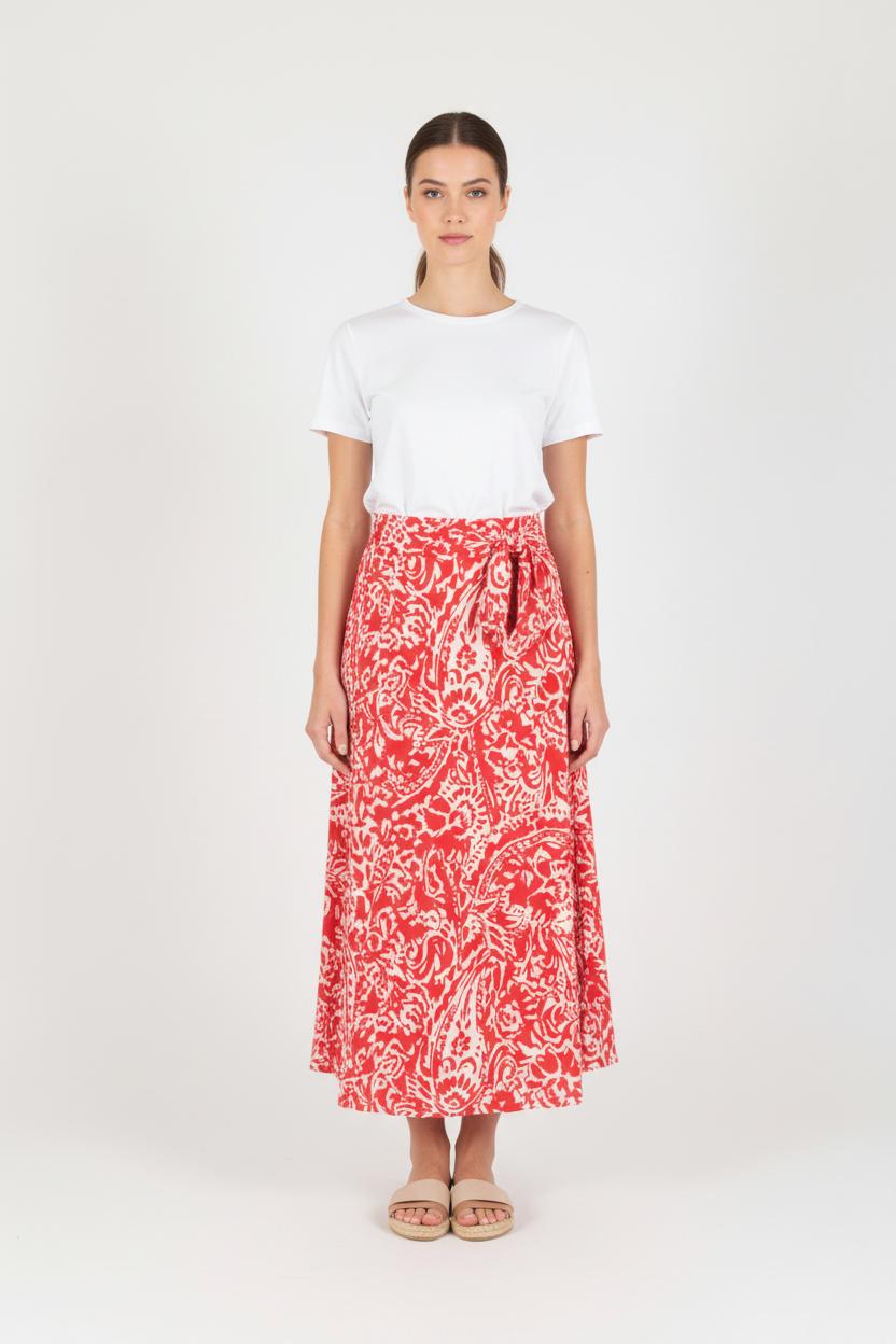 Jupe Longue Rouge et Blanche - Taille S/36 de la marque Caroll | PARAD81472 - Vendu par Paradigme - Image 1