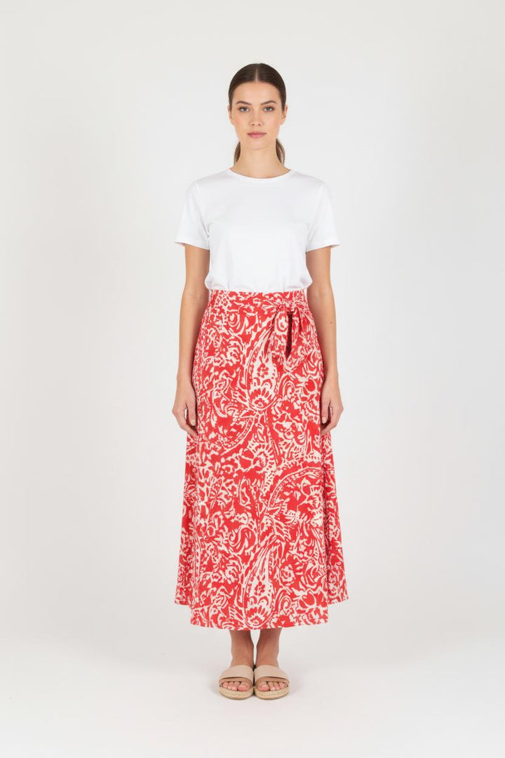 Jupe Longue Rouge et Blanche - Taille S/36 de la marque Caroll | PARAD81472 - Vendu par Paradigme - Image 1