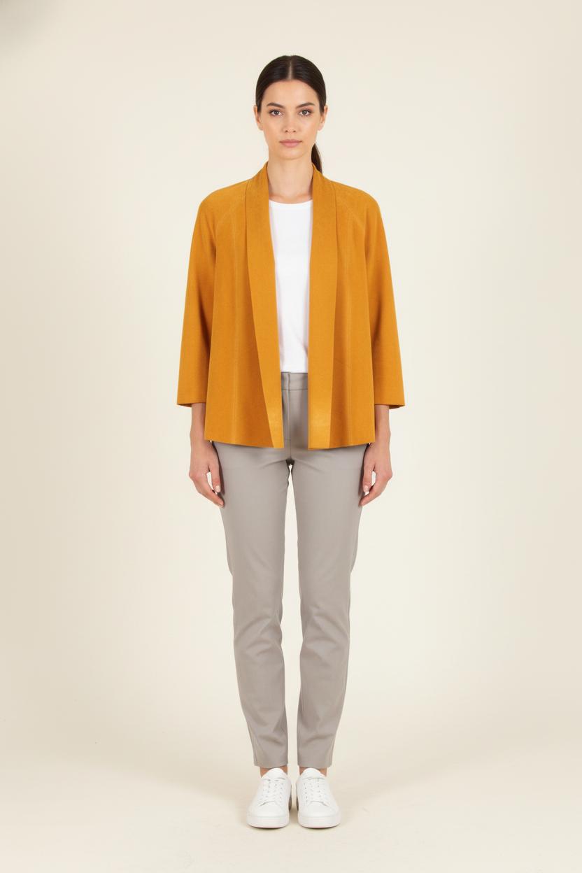 Veste en Cuir Orange - Taille M/38 de la marque La Fée Maraboutée | PARAD81476 - Vendu par Paradigme - Image 1