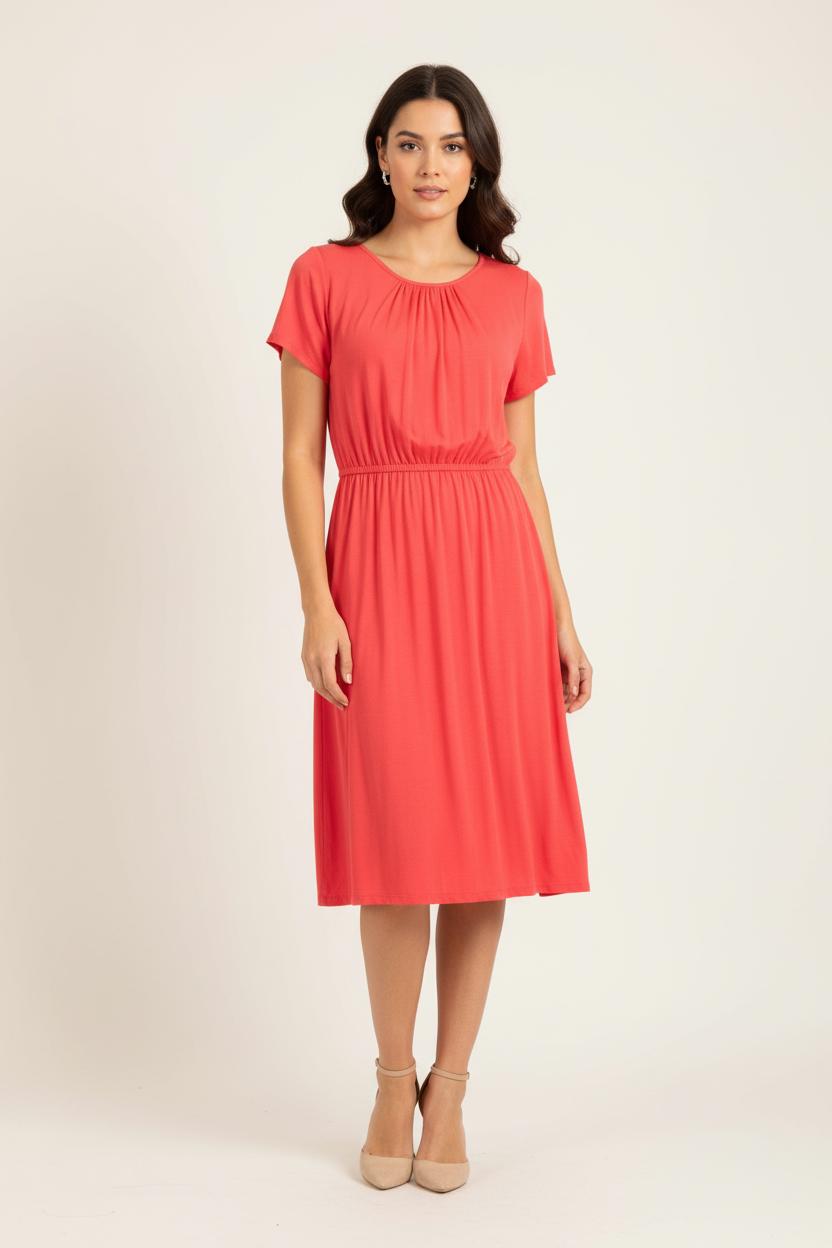 Robe Mi-Longue Rouge - Taille S/36 de la marque La Fée Maraboutée | PARAD81488 - Vendu par Paradigme - Image 1