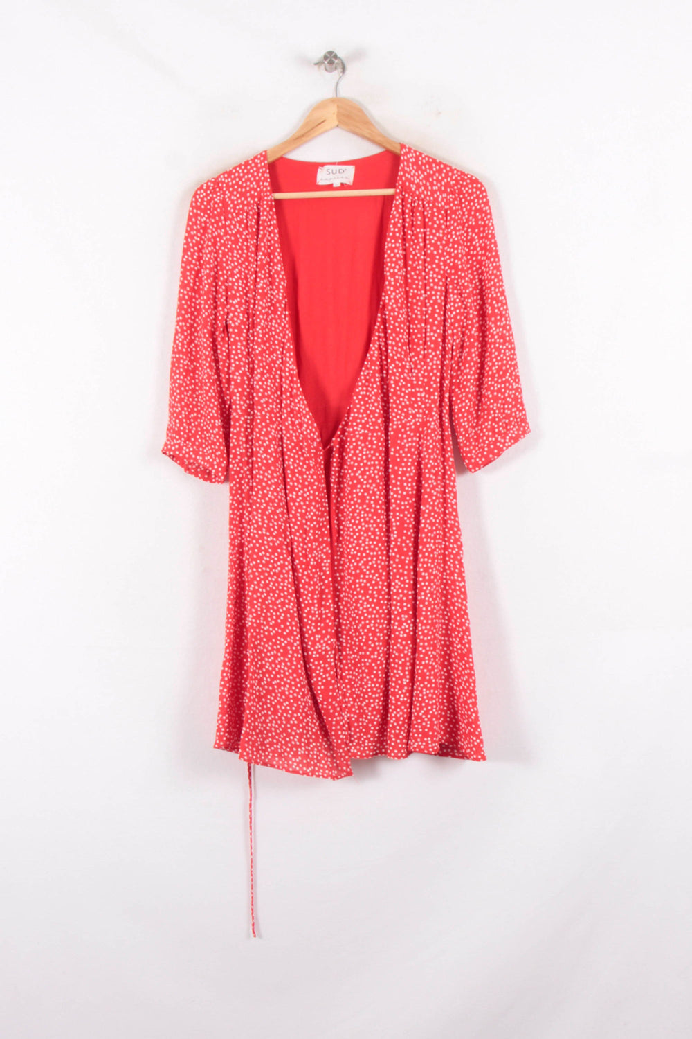 Robe portefeuille rouge et blanche - Taille S/36 de la marque Sud express | PARAD81489 - Vendu par Paradigme - Image 2