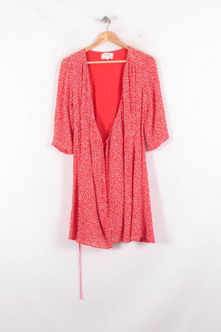 Robe portefeuille rouge et blanche - Taille S/36 de la marque Sud express | PARAD81489 - Vendu par Paradigme - Image 2