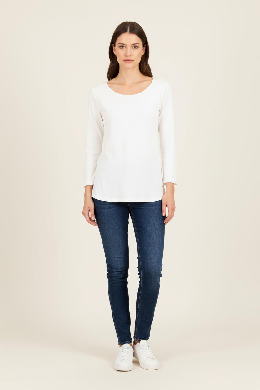 T-shirt Manches Longues Blanc - Taille M/38 de la marque Karl Marc John | PARAD81501 - Vendu par Paradigme - Image 1