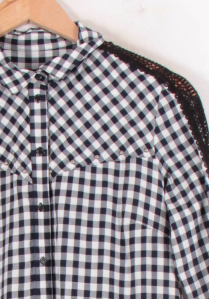 Robe Chemise Noire et Blanche - Taille S/36 de la marque IKKS | PARAD81513 - Vendu par Paradigme - Image 3