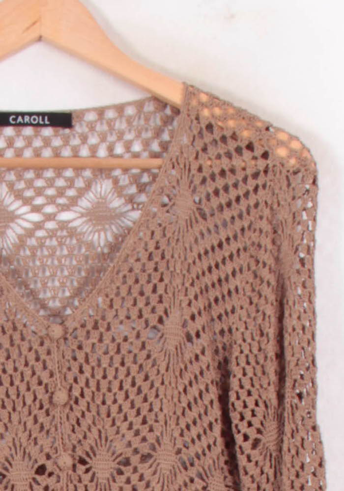 Cardigan Marron - Taille M/38 de la marque Caroll | PARAD81522 - Vendu par Paradigme - Image 3