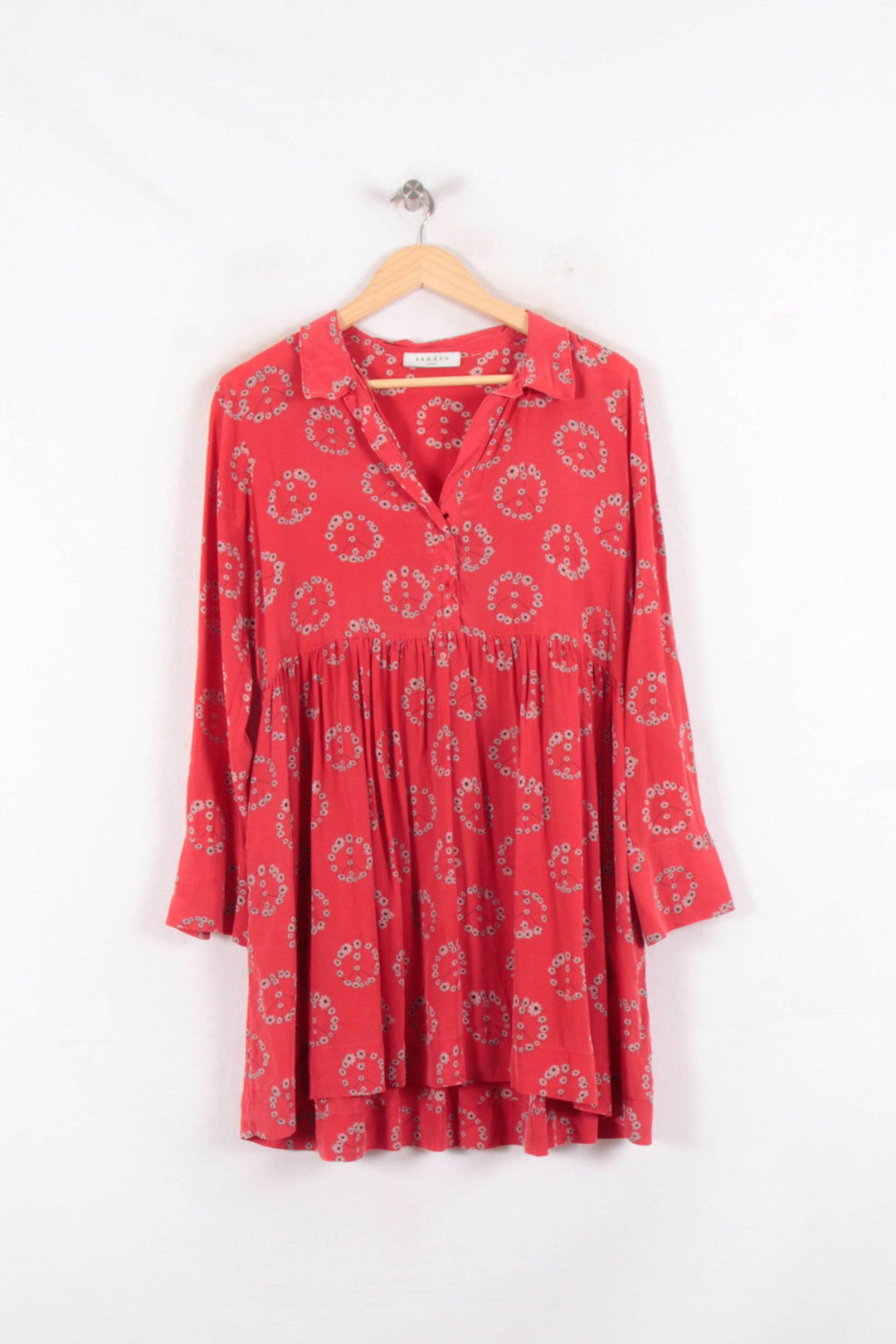 Robe Courte Rouge - Taille M/38 de la marque Sandro | PARAD81526 - Vendu par Paradigme - Image 2