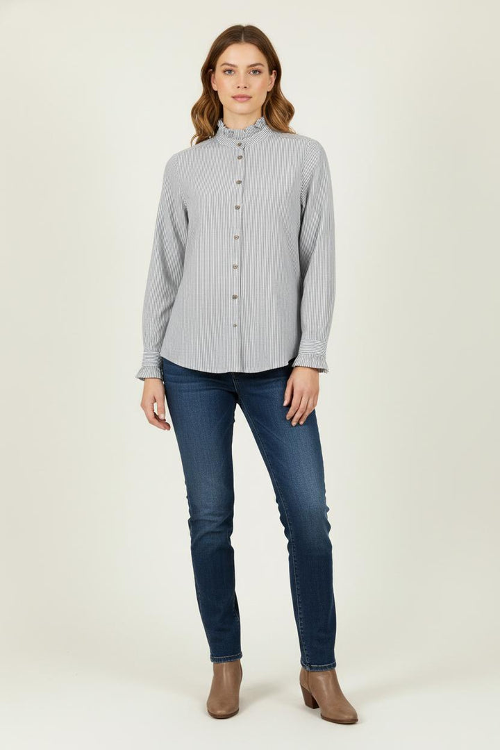 Chemise Rayée Grise et Blanche - Taille XS/34 de la marque The Kooples | PARAD81547 - Vendu par Paradigme - Image 1