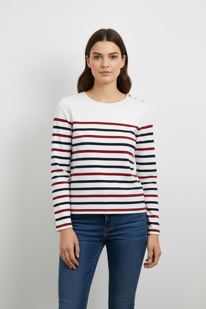 Marinière Blanche et Marine - Taille M/38 de la marque Sézane | PARAD81580 - Vendu par Paradigme - Image 1