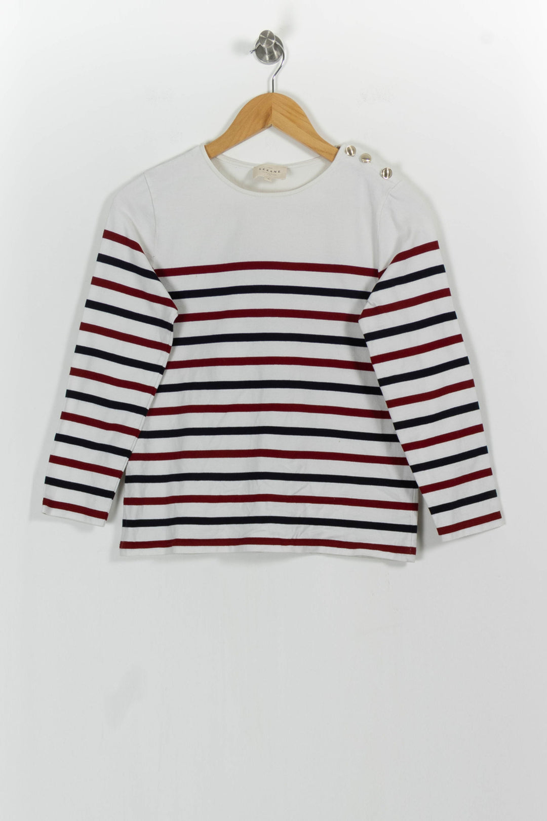 Marinière Blanche et Marine - Taille M/38 de la marque Sézane | PARAD81580 - Vendu par Paradigme - Image 2