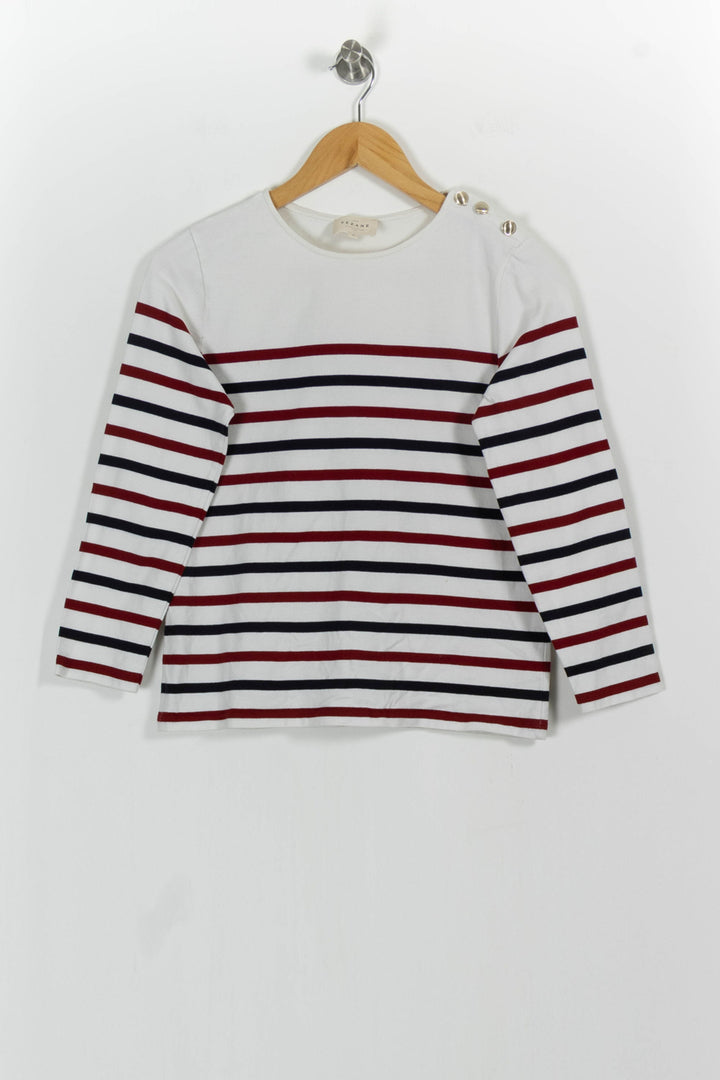 Marinière Blanche et Marine - Taille M/38 de la marque Sézane | PARAD81580 - Vendu par Paradigme - Image 2