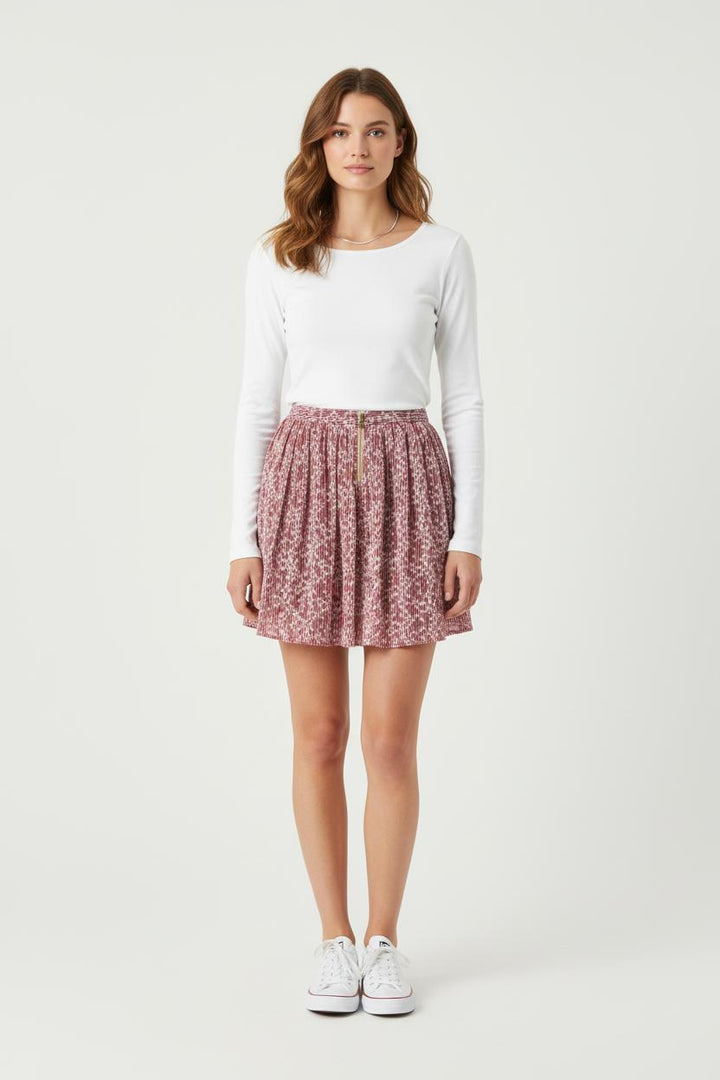 Jupe Plissée Bordeaux et Blanche - Taille XL/42 de la marque Heimstone | PARAD81608 - Vendu par Paradigme - Image 1