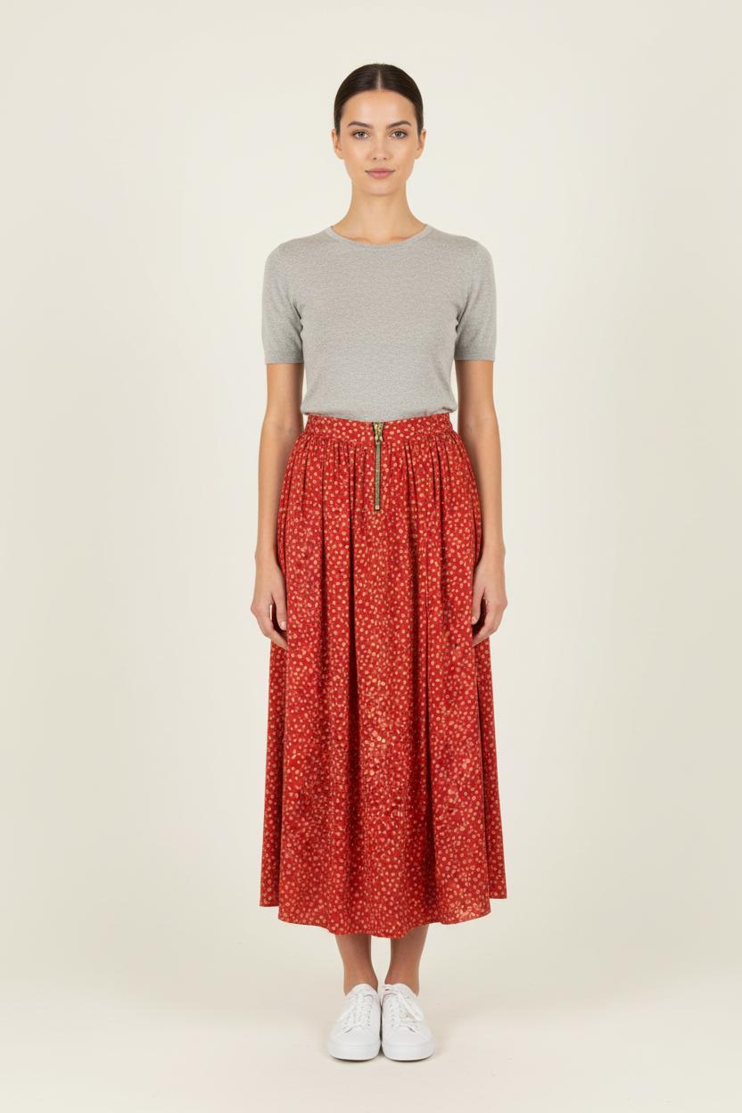 Jupe Longue Rouge et Jaune - Taille L/40 de la marque Heimstone | PARAD81609 - Vendu par Paradigme - Image 1