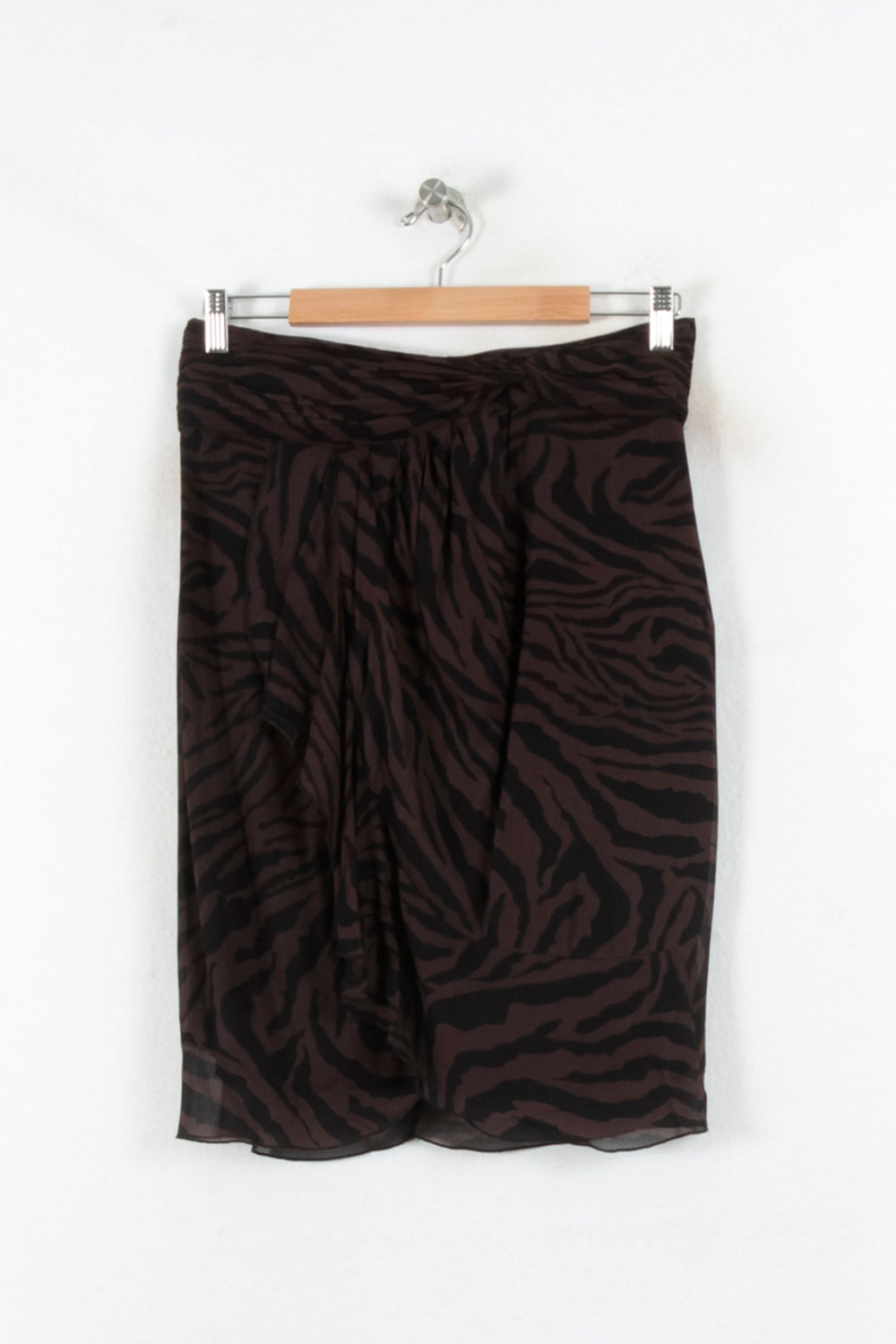 Jupe Drapée Marron et Noir - Taille L/40 de la marque ba&sh | PARAD81614 - Vendu par Paradigme - Image 2