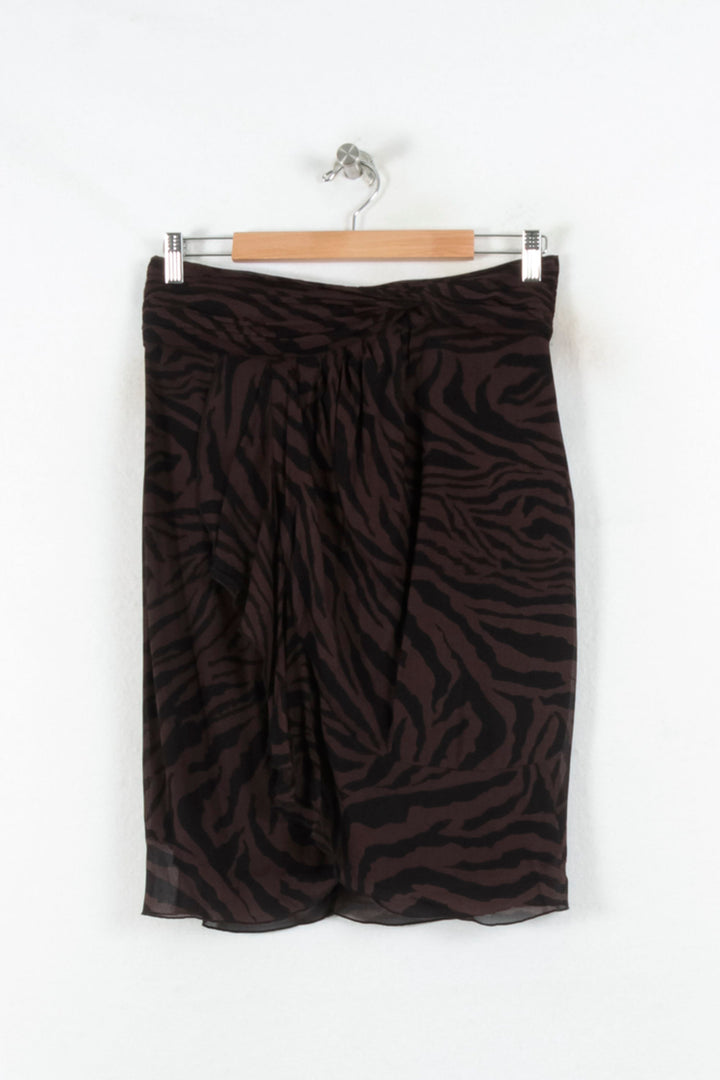 Jupe Drapée Marron et Noir - Taille L/40 de la marque ba&sh | PARAD81614 - Vendu par Paradigme - Image 2
