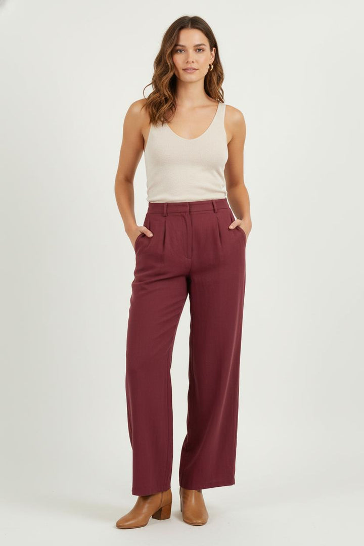 Pantalon Large Bordeaux - Taille M/38 de la marque Balzac Paris | PARAD81647 - Vendu par Paradigme - Image 1