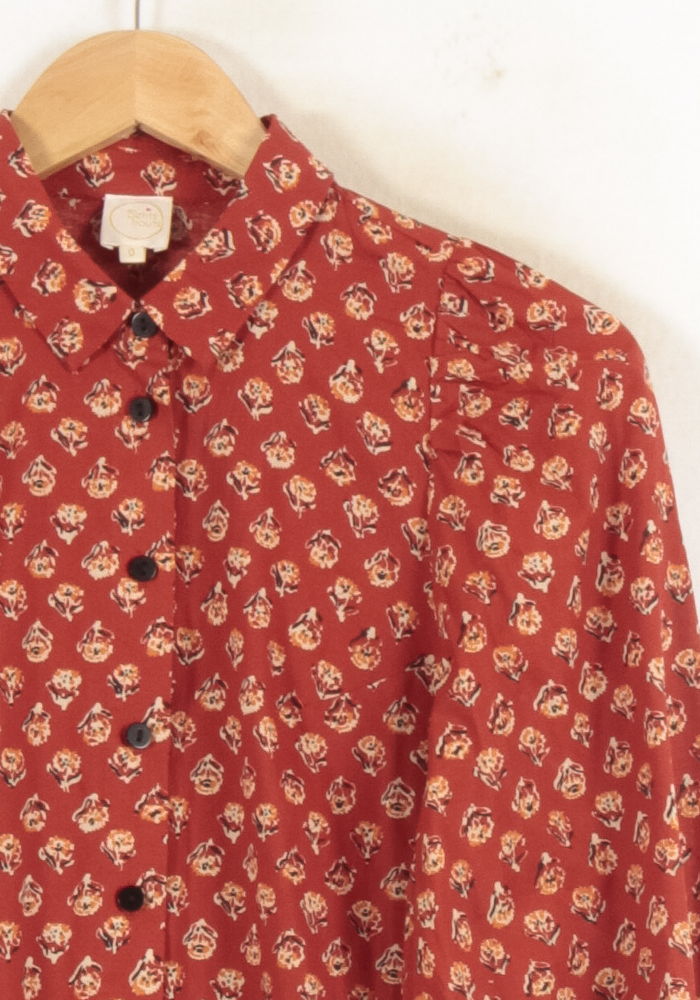 Robe Chemise Bordeaux et Beige - Taille XS/34 de la marque Des petits hauts | PARAD81654 - Vendu par Paradigme - Image 3