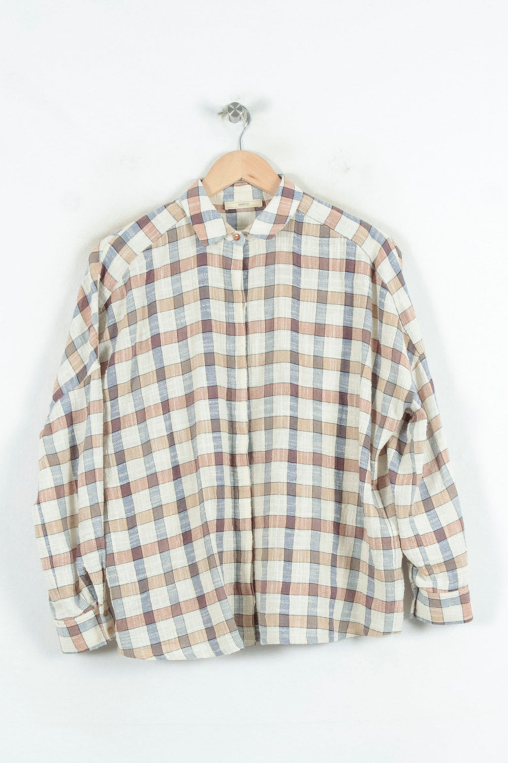 Chemise À Carreaux Beige Bleu et Marron - Taille XS/34 de la marque Sessùn | PARAD81672 - Vendu par Paradigme - Image 2