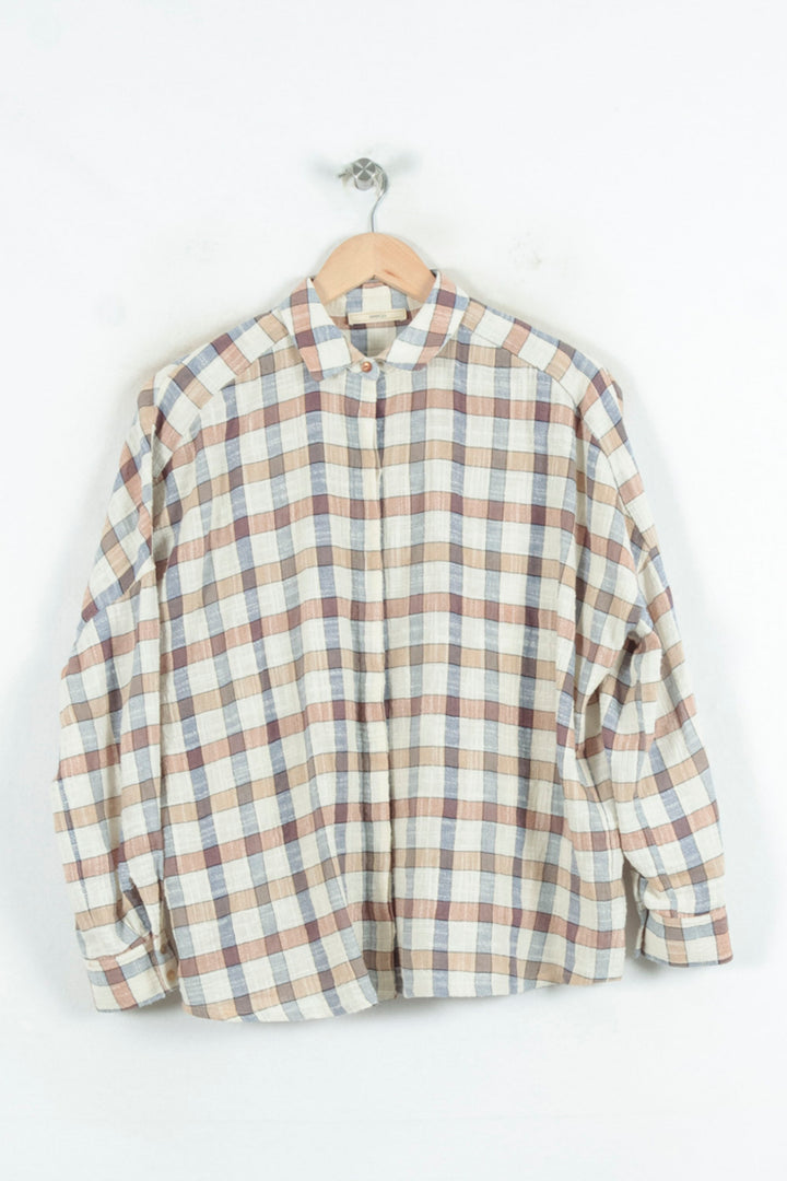 Chemise À Carreaux Beige Bleu et Marron - Taille XS/34 de la marque Sessùn | PARAD81672 - Vendu par Paradigme - Image 2