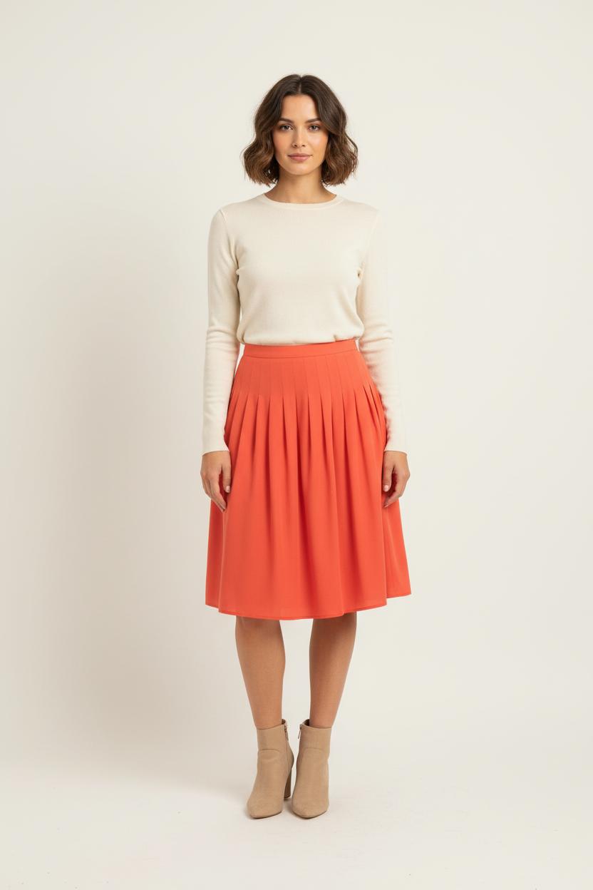 Jupe Plissée Orange - Taille M/38 de la marque Comptoir des Cotonniers | PARAD81685 - Vendu par Paradigme - Image 1