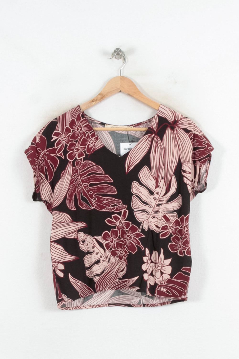 Blouse Noire et Bordeaux - Taille S/36 de la marque La Fée Maraboutée | PARAD81693 - Vendu par Paradigme - Image 2