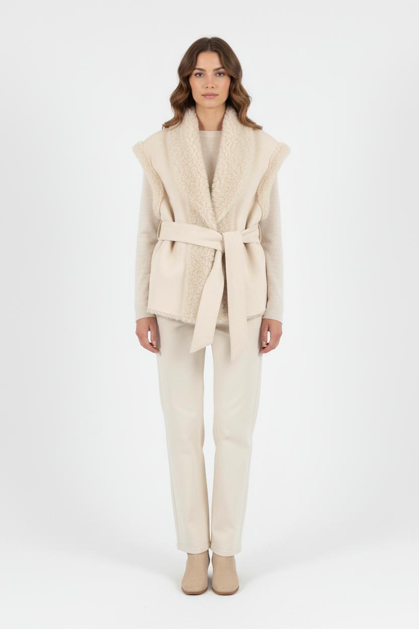 Gilet Sans Manches Beige - Taille L/40 de la marque IKKS | PARAD81703 - Vendu par Paradigme - Image 1