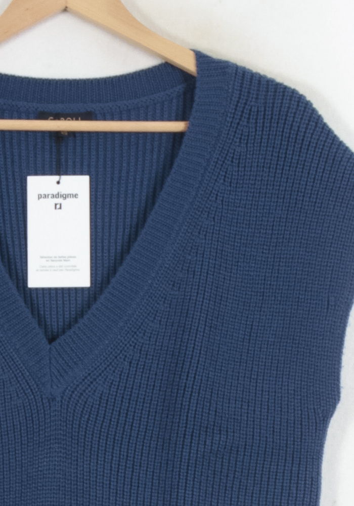 Débardeur Tricoté Bleu - Taille XS/34 de la marque Caroll | PARAD81735 - Vendu par Paradigme - Image 3