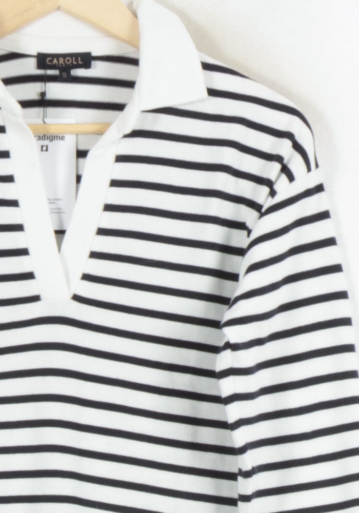 Marinière Blanc et Noir - Taille S/36 de la marque Caroll | PARAD81742 - Vendu par Paradigme - Image 3
