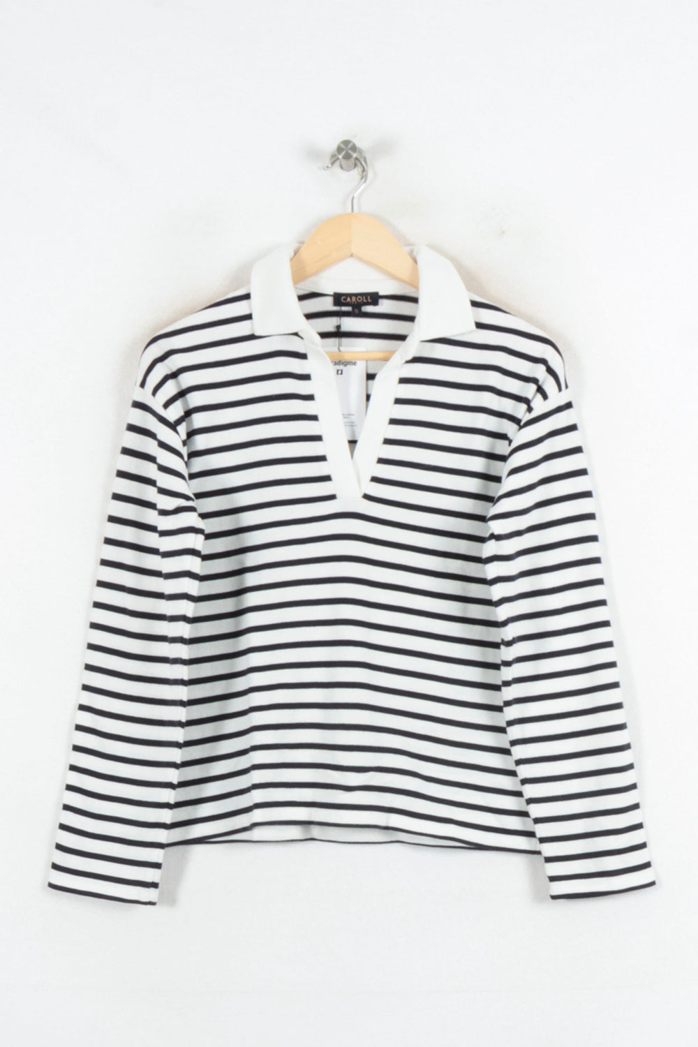 Marinière Blanc et Noir - Taille S/36 de la marque Caroll | PARAD81742 - Vendu par Paradigme - Image 2