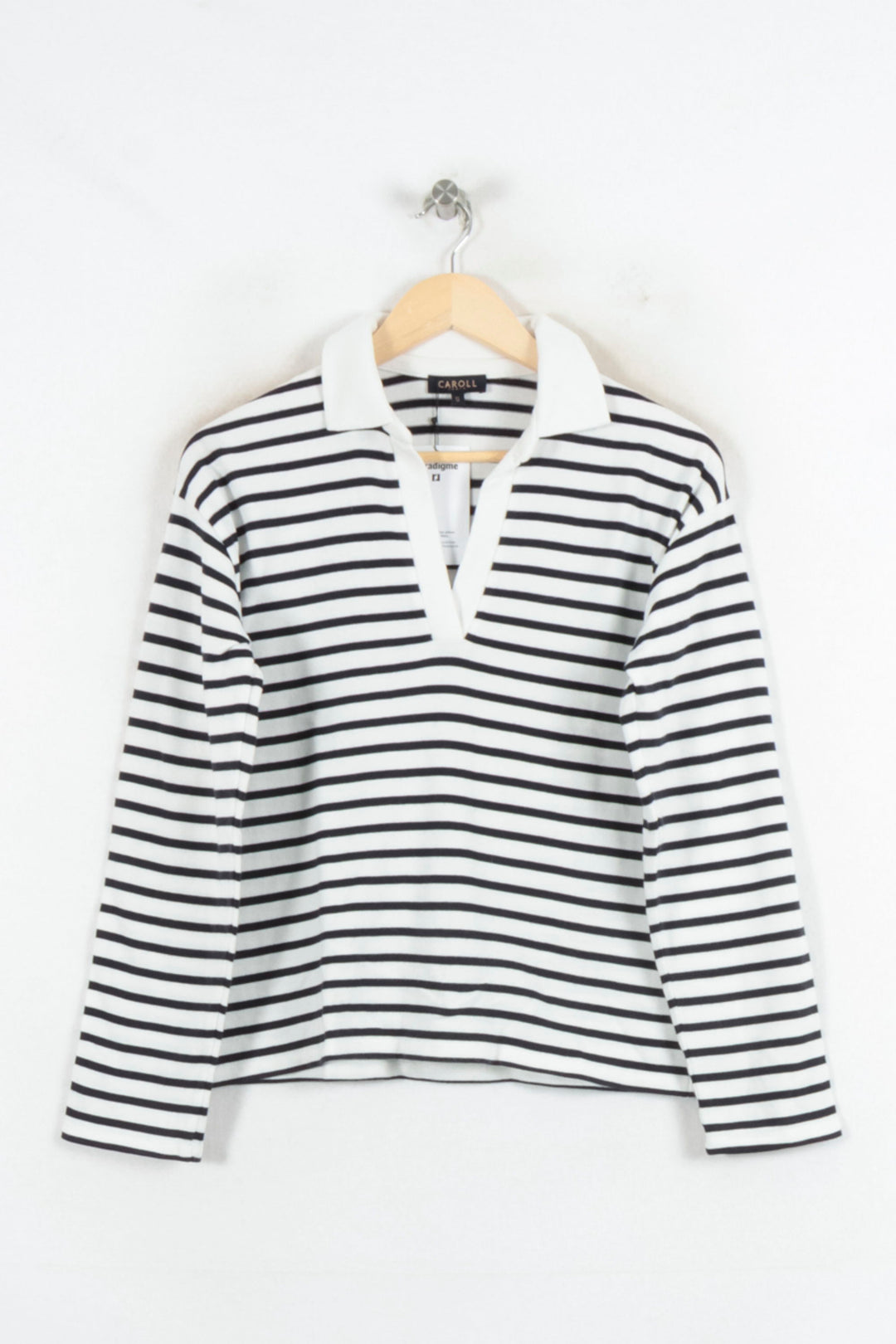 Marinière Blanc et Noir - Taille S/36 de la marque Caroll | PARAD81742 - Vendu par Paradigme - Image 2