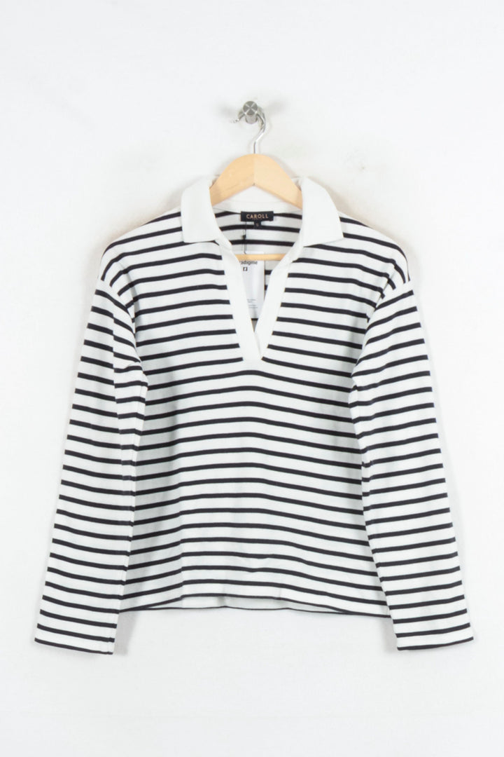 Marinière Blanc et Noir - Taille S/36 de la marque Caroll | PARAD81742 - Vendu par Paradigme - Image 2