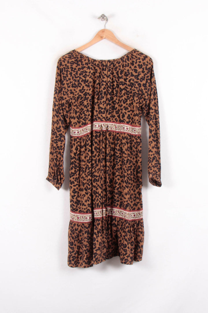 Robe Midi Marron et Noir - Taille S/36 de la marque Stella Forest | PARAD81798 - Vendu par Paradigme - Image 4